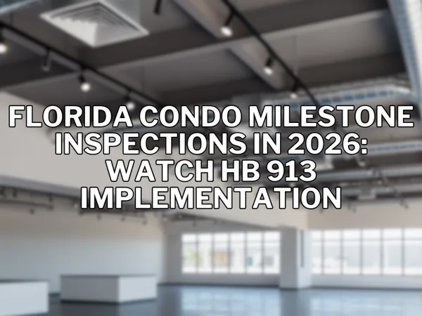 Florida Condo Milestone Inspections in 2026: Watch HB 913 Implementation