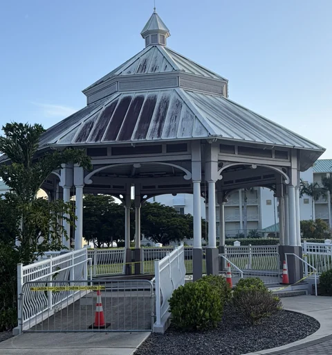 Alternate view of the existing gazebo with restricted access