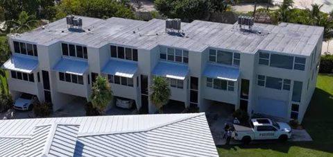 Aerial view of a developed property