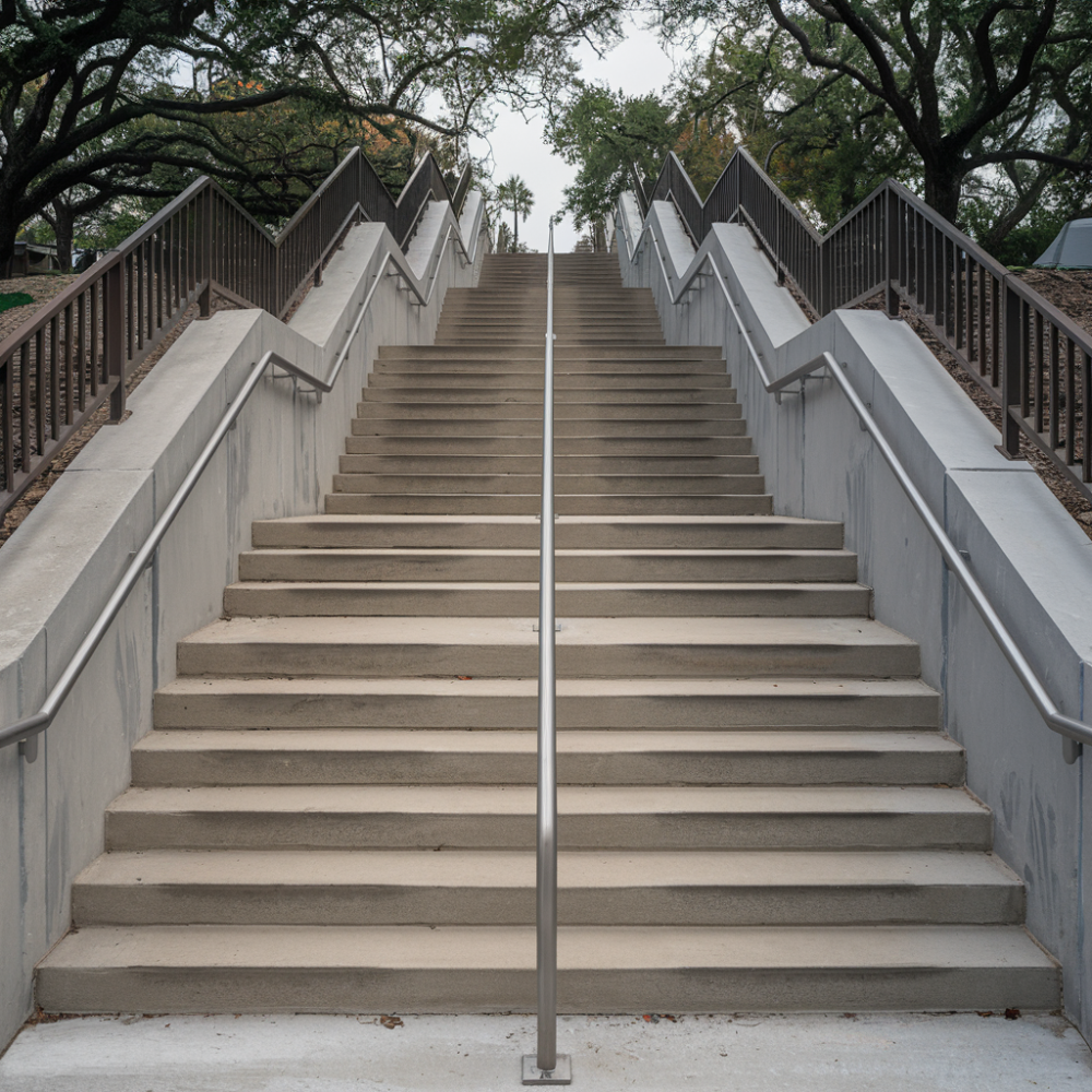 Industrial Stair Engineering, Custom Staircase Plans Florida, Handrail Compliance Engineering Florida, Stair Load-Bearing Calculations, Handrail Material Specifications, Code-Compliant Stair Designs, Code-Compliant Handrails