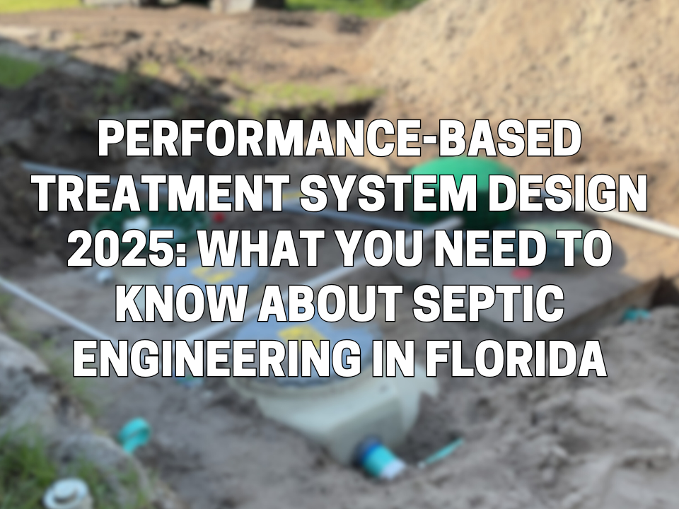 Performance-Based Treatment System Design 2025: What You Need to Know About Septic Engineering in Florida