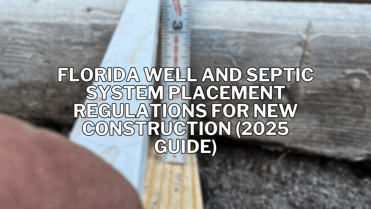 Florida Well and Septic System Placement Regulations for New Construction (2025 Guide)