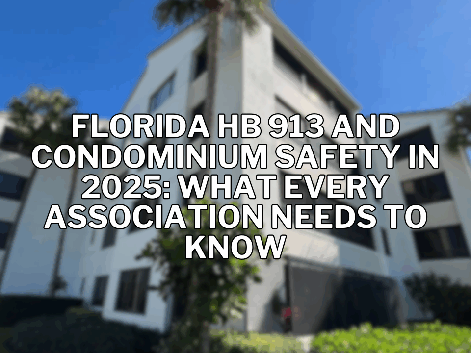 Florida HB 913 and Condominium Safety in 2025: What Every Association Needs to Know