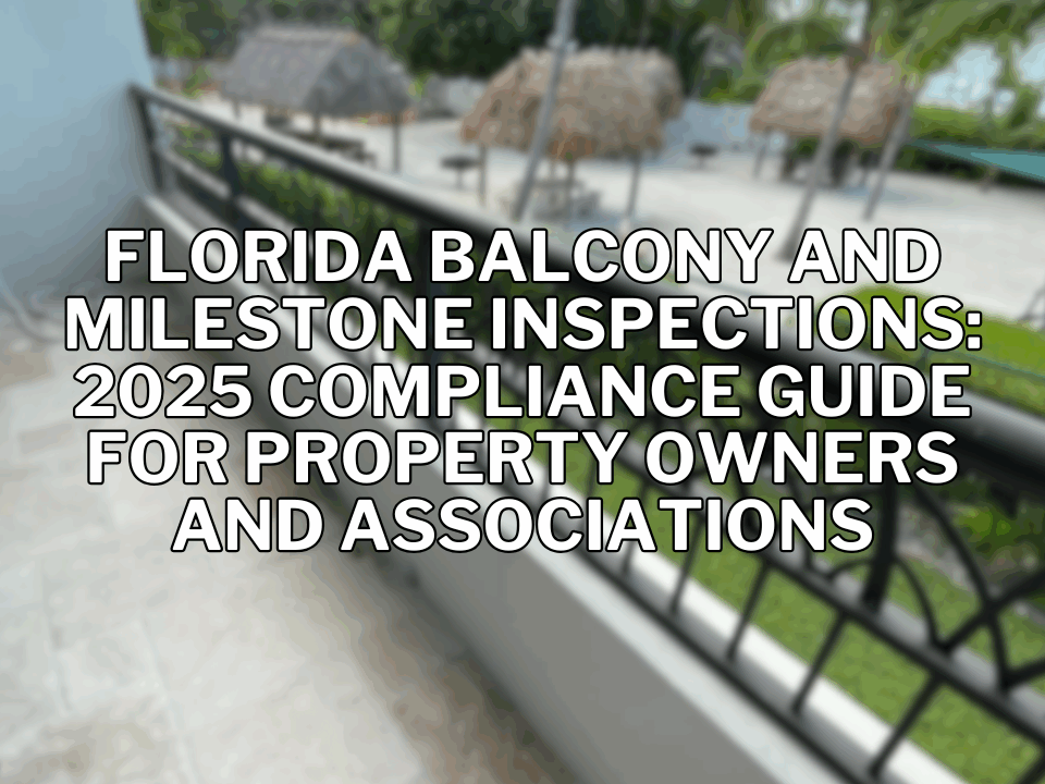 Florida Balcony and Milestone Inspections: 2025 Compliance Guide for Property Owners and Associations