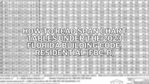 How to Read Span Chart Tables under the 2023 Florida Building Code ...