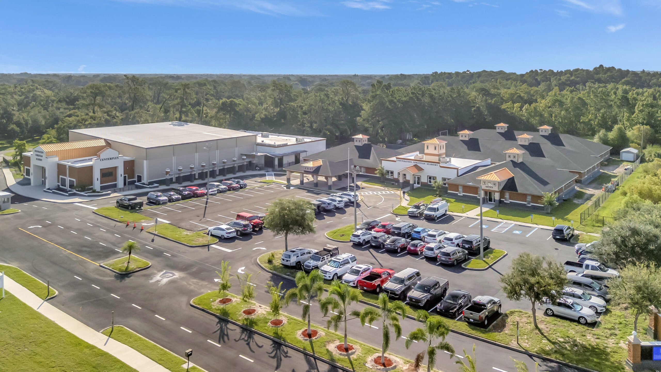 MEP and Structural for the addition of new classrooms, the white building